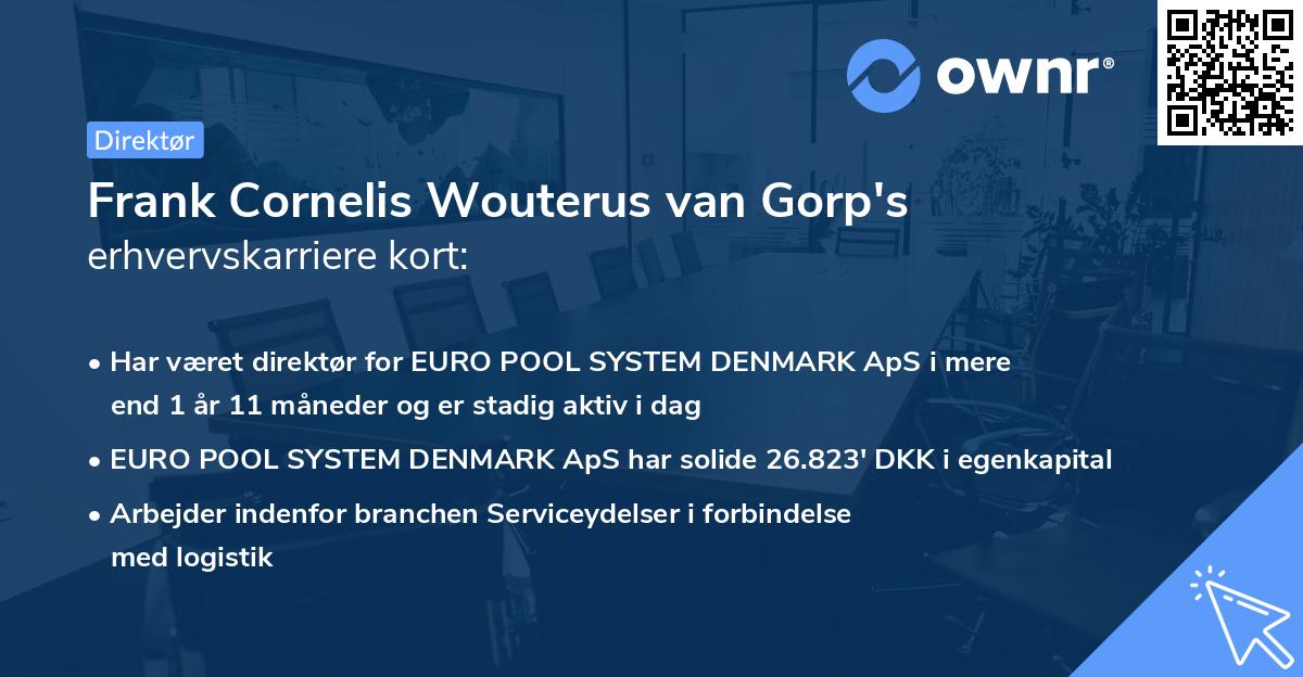 Frank Cornelis Wouterus van Gorp's erhvervskarriere kort