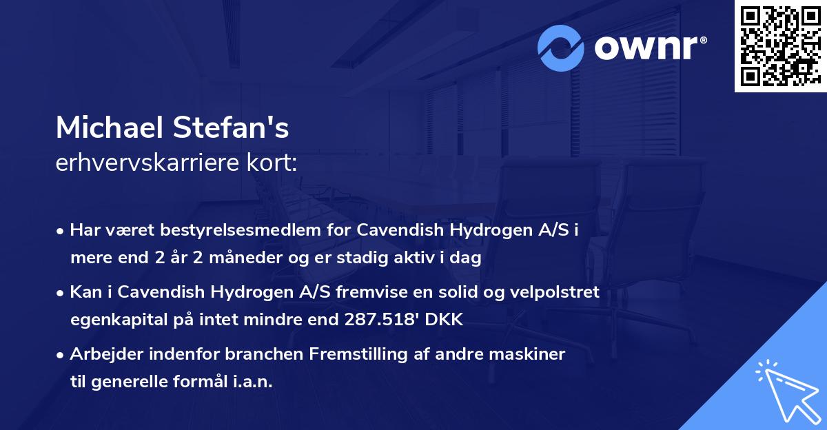 Michael Stefan's erhvervskarriere kort