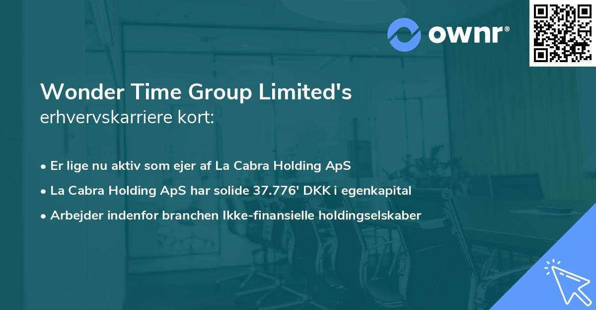 Wonder Time Group Limited's erhvervskarriere kort