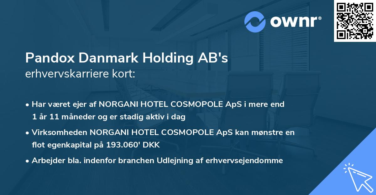 Pandox Danmark Holding AB's erhvervskarriere kort