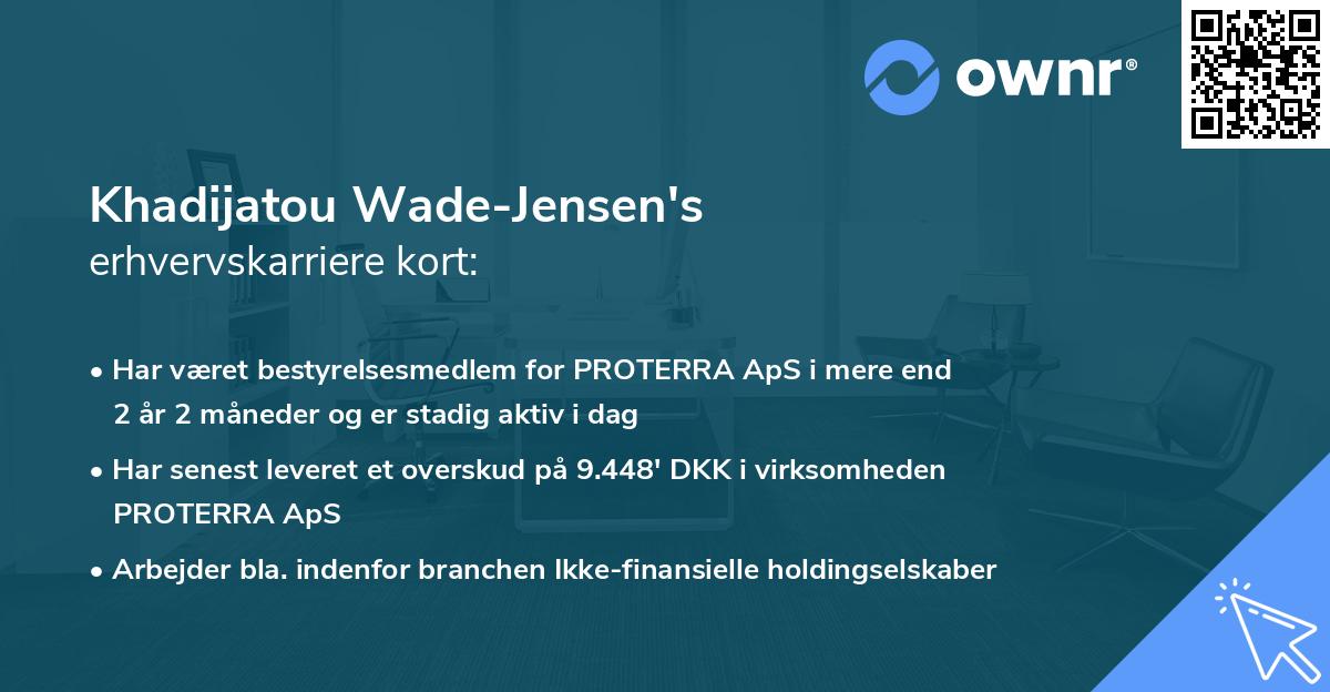 Khadijatou Wade-Jensen's erhvervskarriere kort