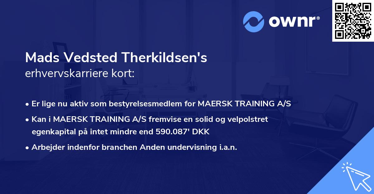 Mads Vedsted Therkildsen's erhvervskarriere kort