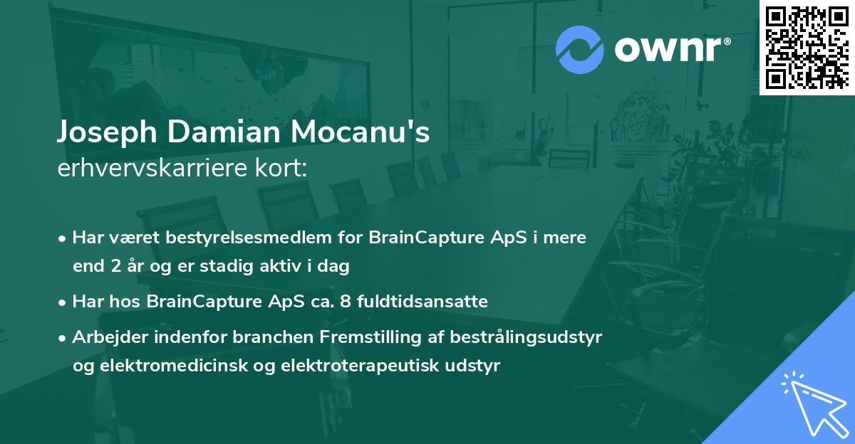 Joseph Damian Mocanu's erhvervskarriere kort