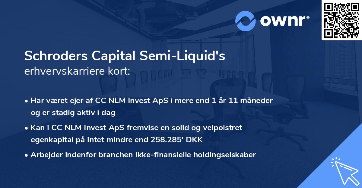 Schroders Capital Semi-Liquid's erhvervskarriere kort