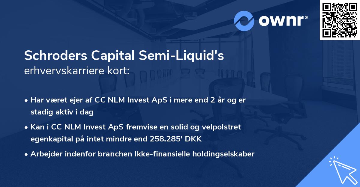 Schroders Capital Semi-Liquid's erhvervskarriere kort