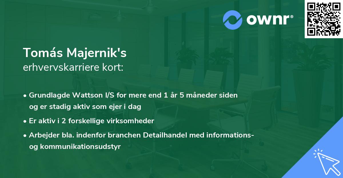 Tomás Majernik's erhvervskarriere kort
