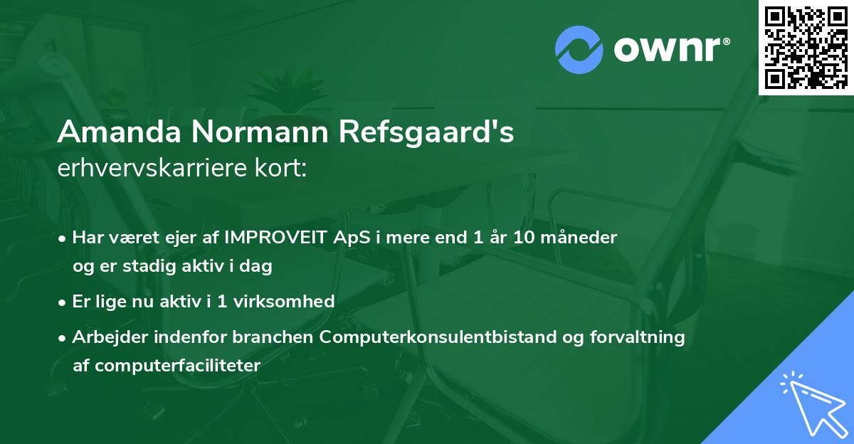 Amanda Normann Refsgaard's erhvervskarriere kort