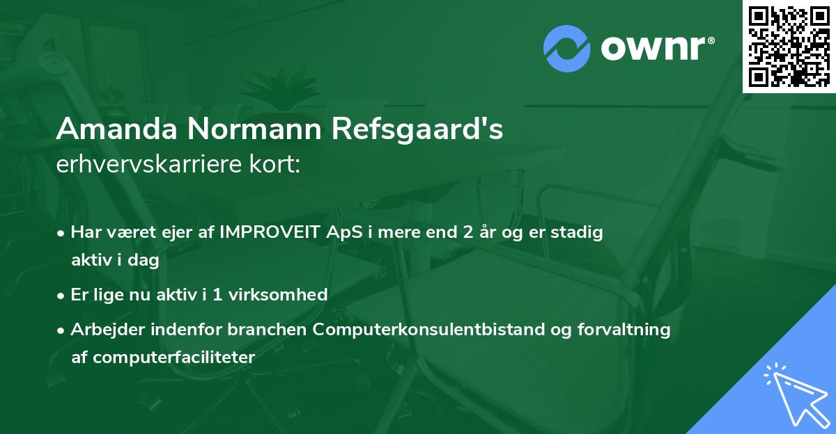 Amanda Normann Refsgaard's erhvervskarriere kort