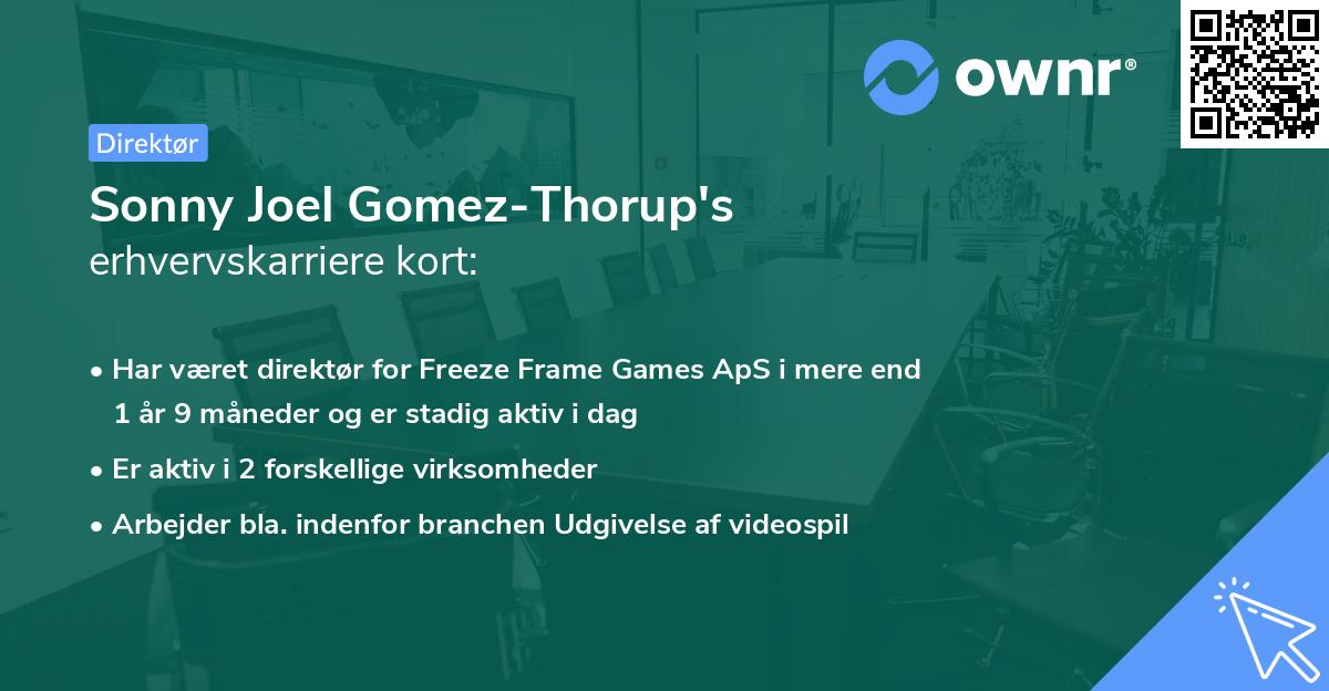 Sonny Joel Gomez-Thorup's erhvervskarriere kort