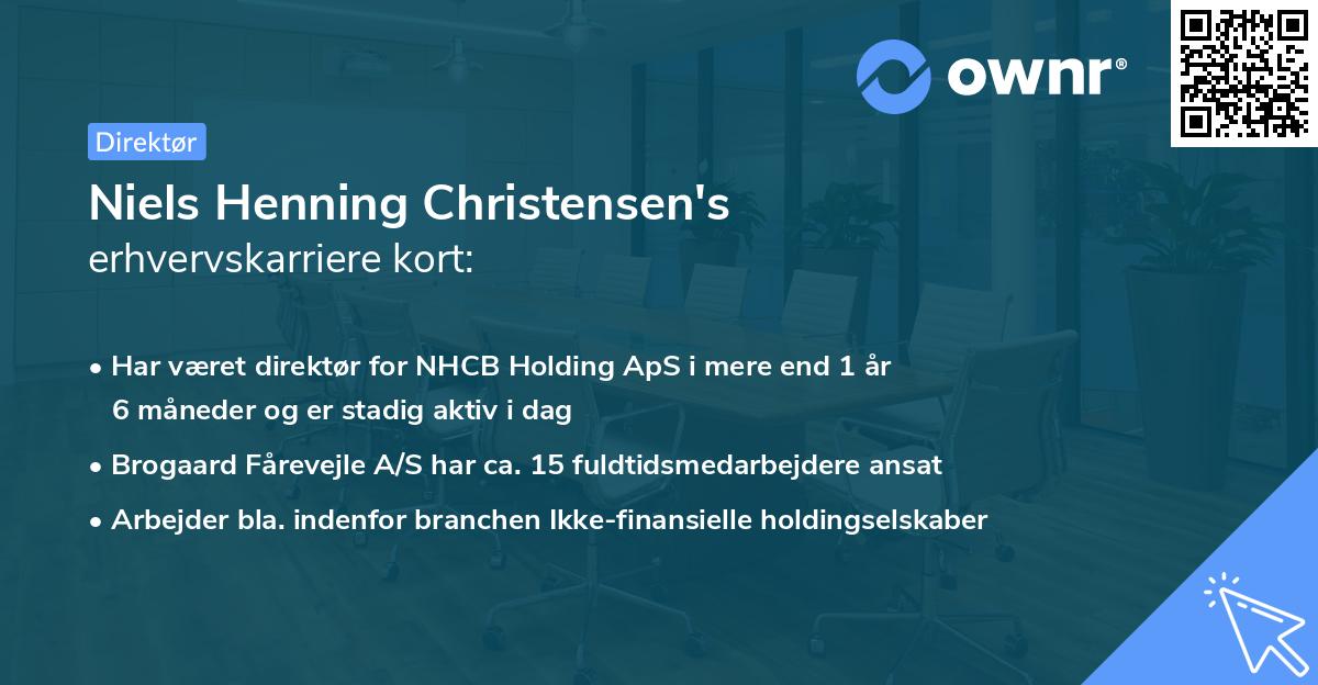 Niels Henning Christensen's erhvervskarriere kort
