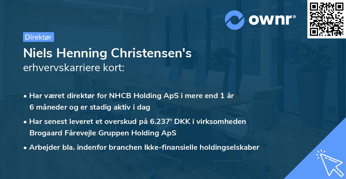 Niels Henning Christensen's erhvervskarriere kort