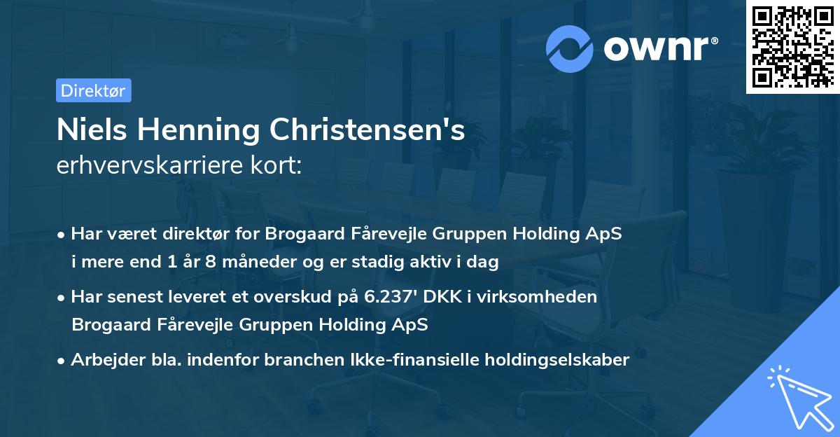 Niels Henning Christensen's erhvervskarriere kort