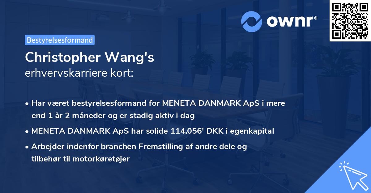 Christopher Wang's erhvervskarriere kort