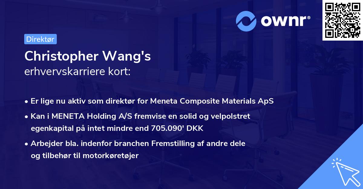 Christopher Wang's erhvervskarriere kort
