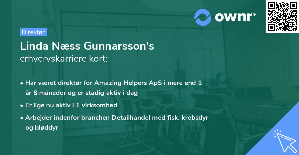 Linda Næss Gunnarsson's erhvervskarriere kort
