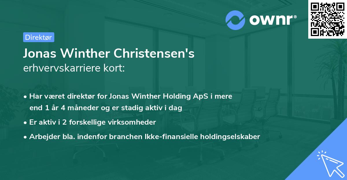Jonas Winther Christensen's erhvervskarriere kort