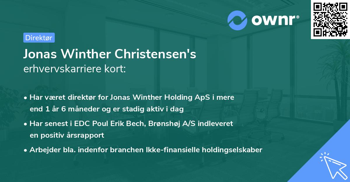 Jonas Winther Christensen's erhvervskarriere kort