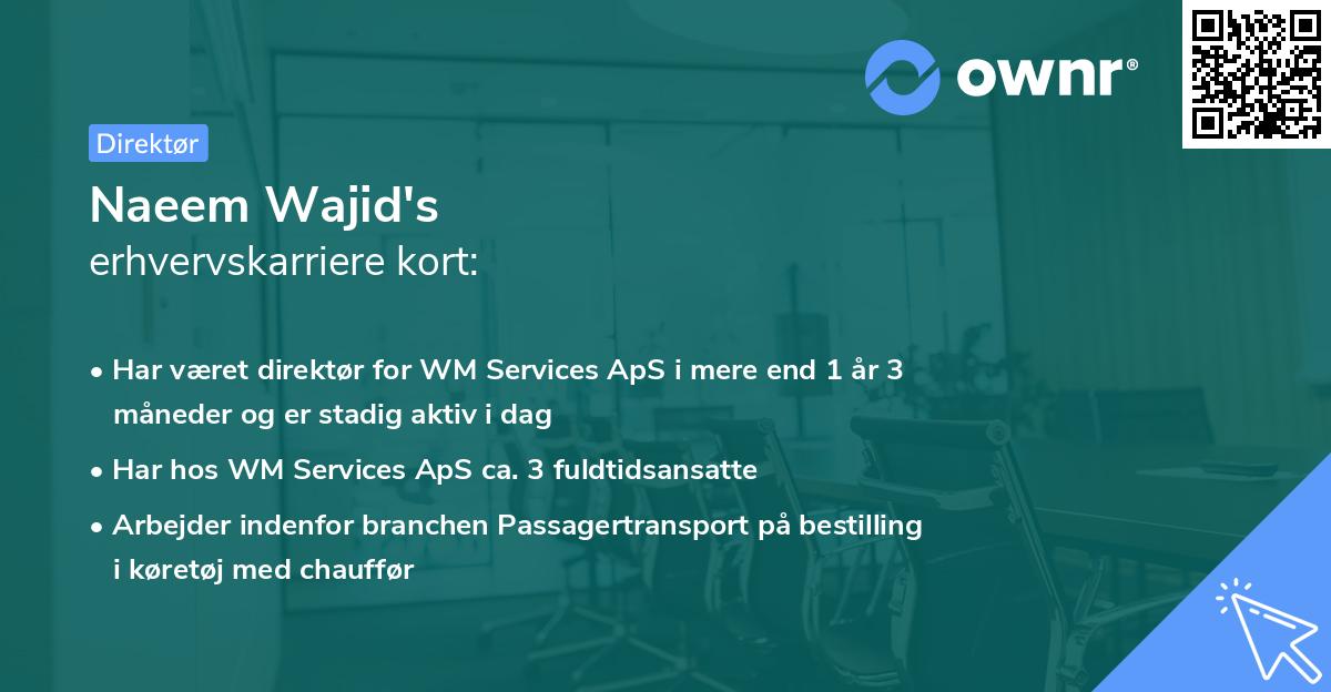 Naeem Wajid's erhvervskarriere kort
