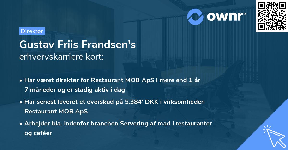 Gustav Friis Frandsen's erhvervskarriere kort