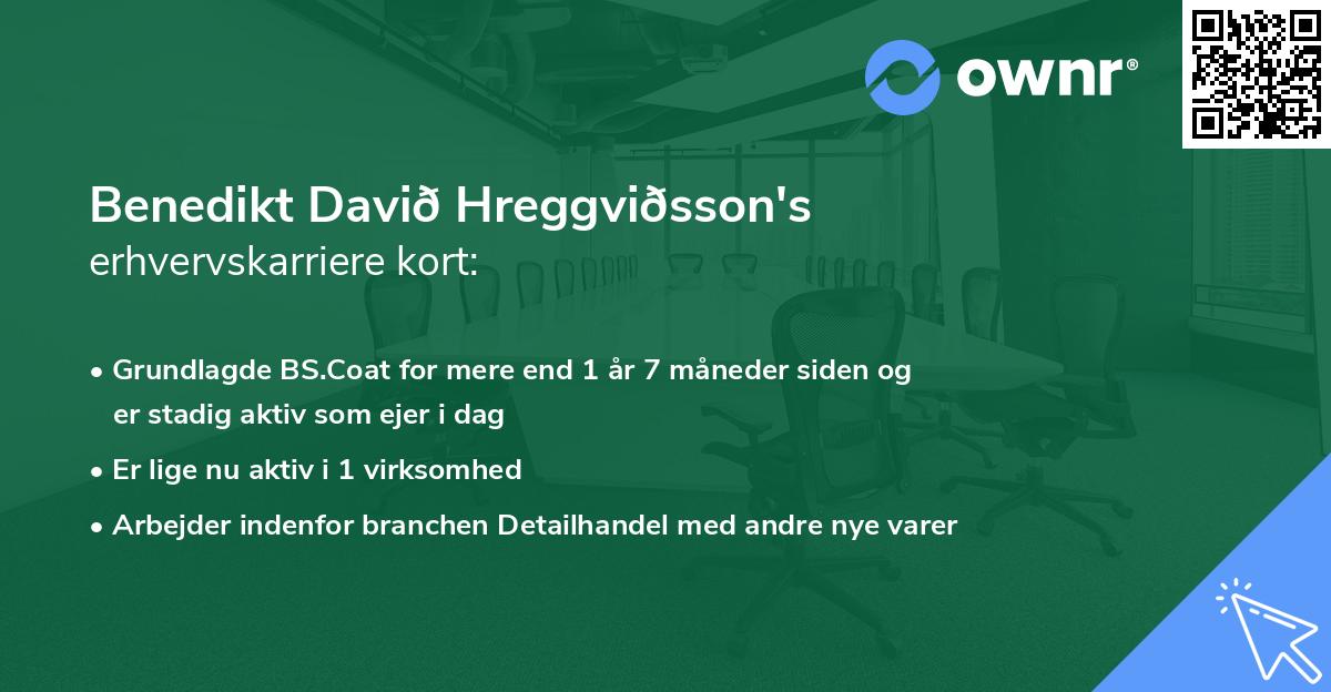 Benedikt Davið Hreggviðsson's erhvervskarriere kort