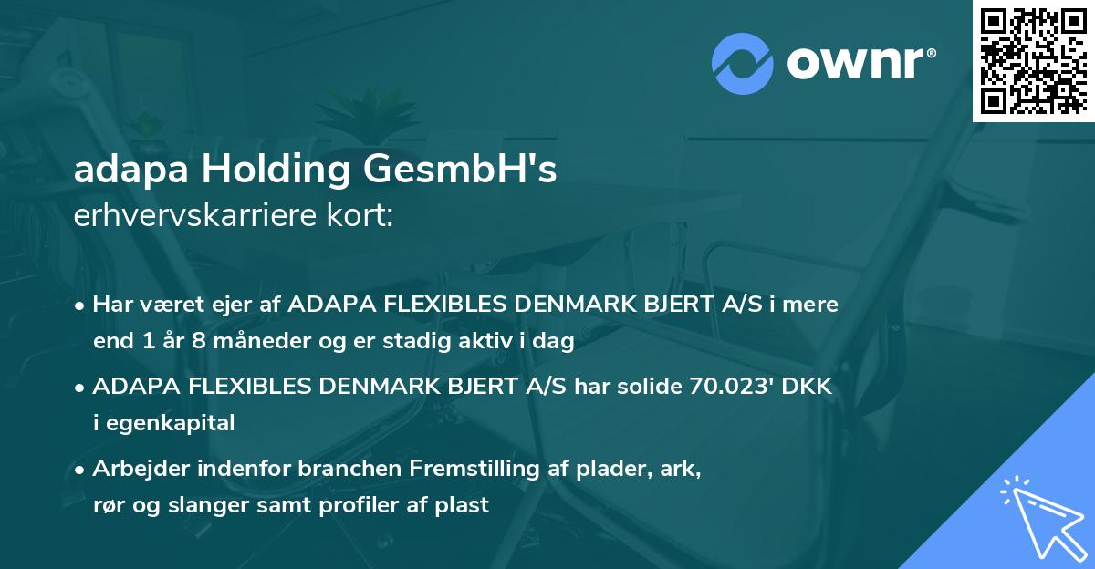 adapa Holding GesmbH's erhvervskarriere kort