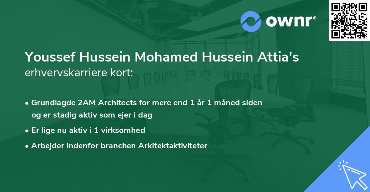 Youssef Hussein Mohamed Hussein Attia's erhvervskarriere kort