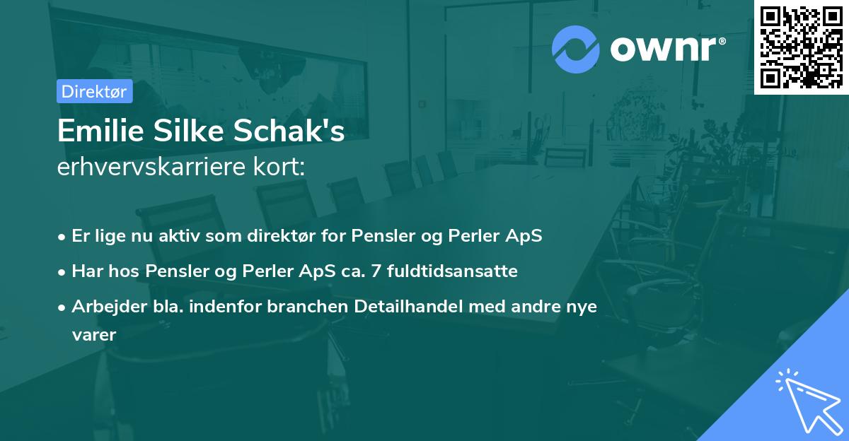 Emilie Silke Schak's erhvervskarriere kort