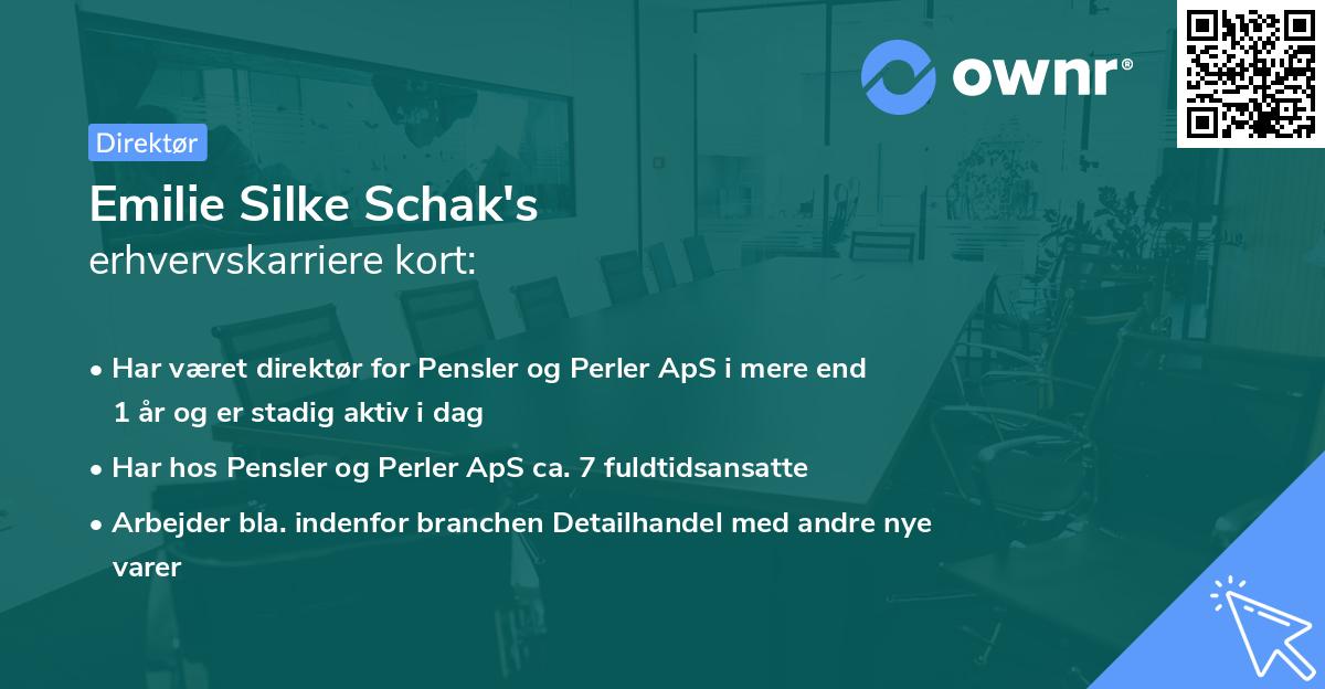 Emilie Silke Schak's erhvervskarriere kort