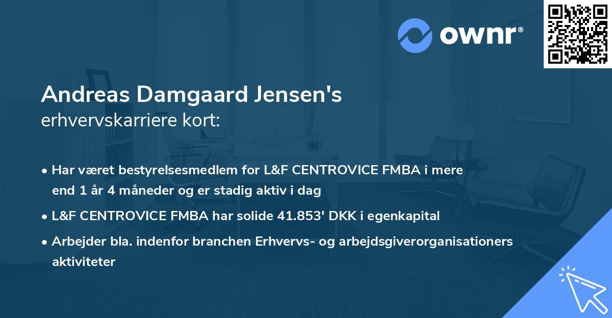 Andreas Damgaard Jensen's erhvervskarriere kort