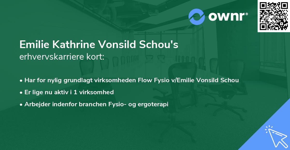 Emilie Kathrine Vonsild Schou's erhvervskarriere kort