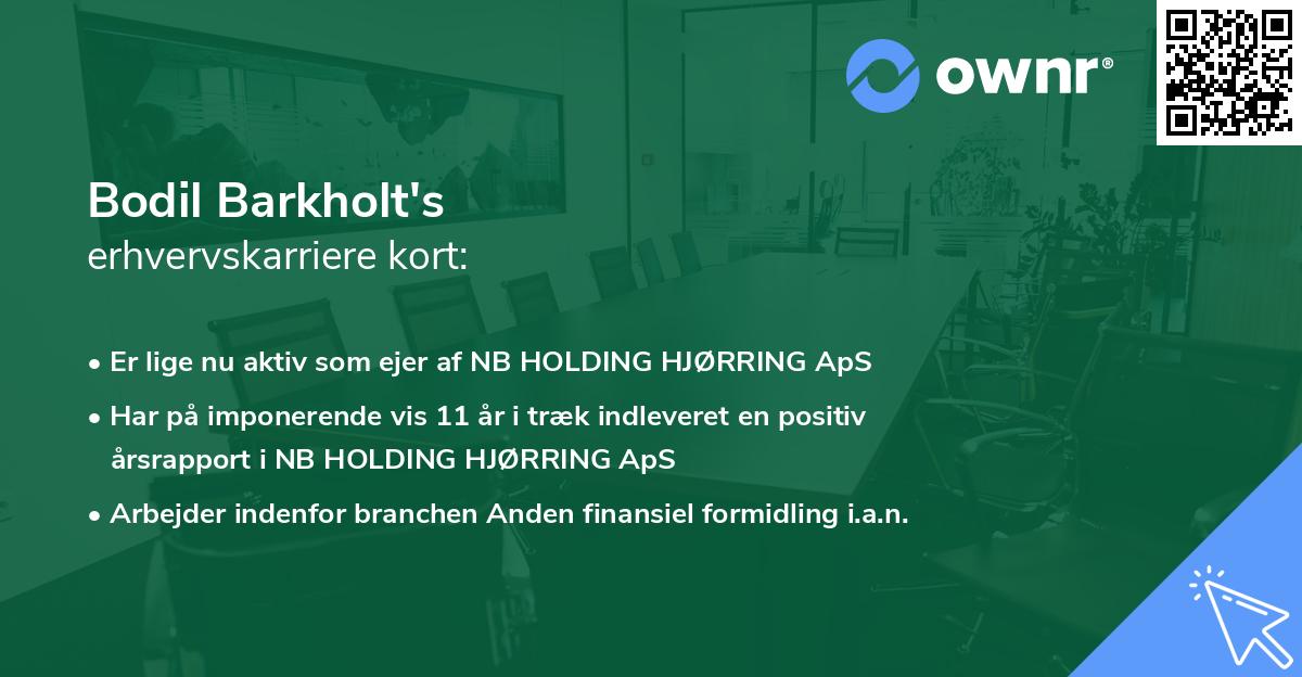 Bodil Barkholt's erhvervskarriere kort