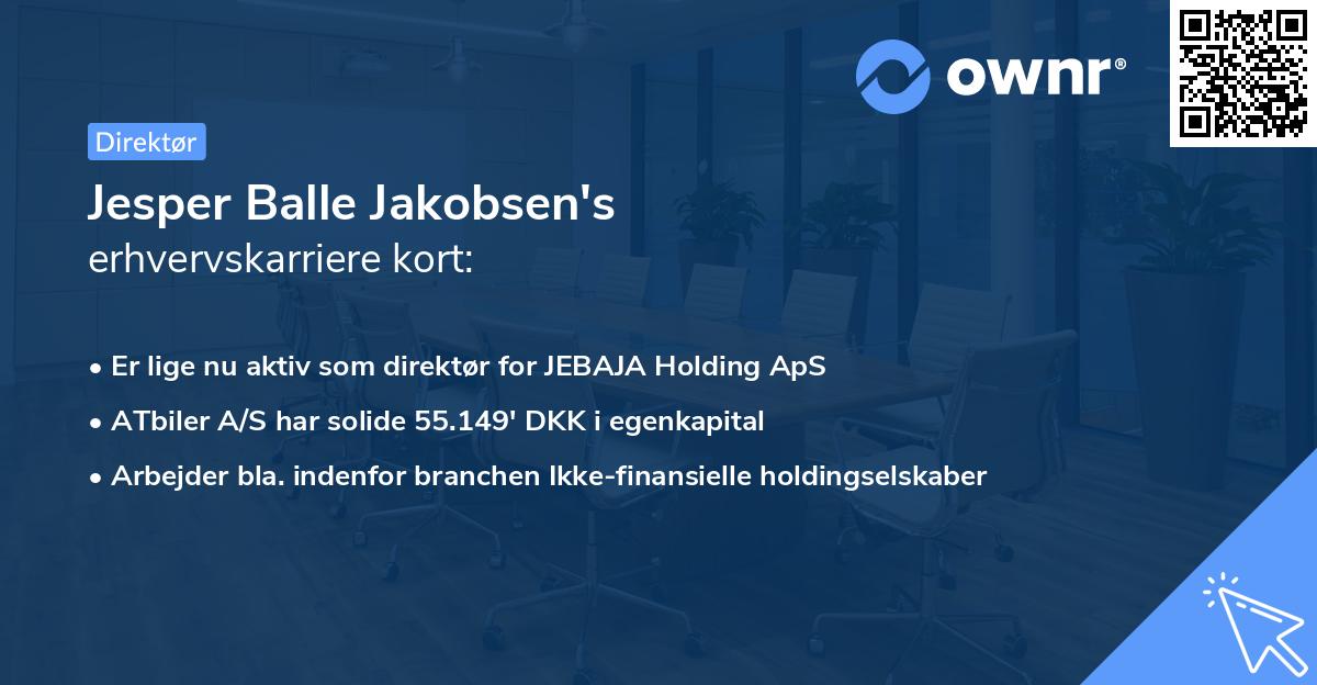 Jesper Balle Jakobsen's erhvervskarriere kort