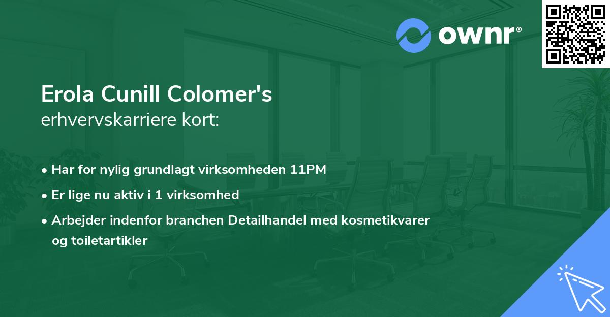 Erola Cunill Colomer's erhvervskarriere kort