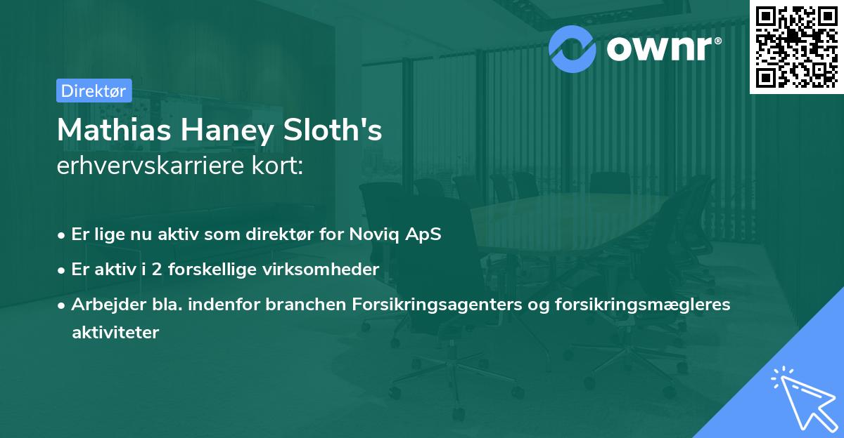 Mathias Haney Sloth's erhvervskarriere kort