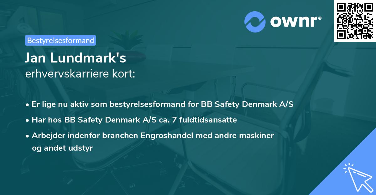 Jan Lundmark's erhvervskarriere kort