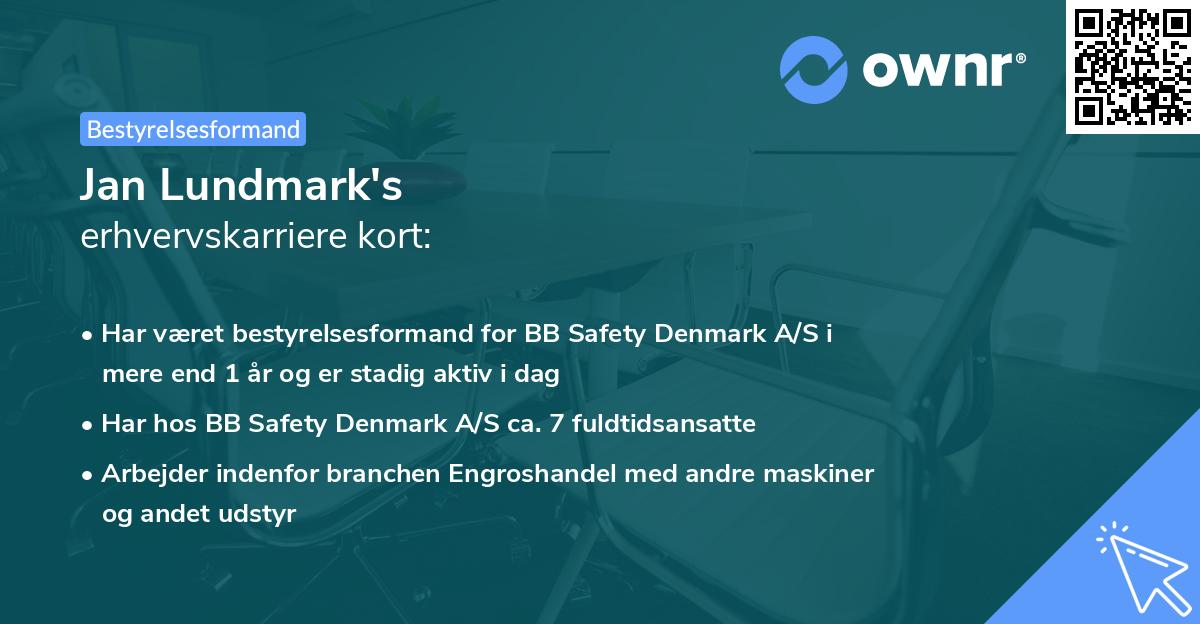 Jan Lundmark's erhvervskarriere kort