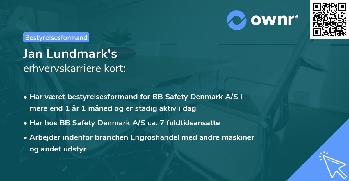 Jan Lundmark's erhvervskarriere kort