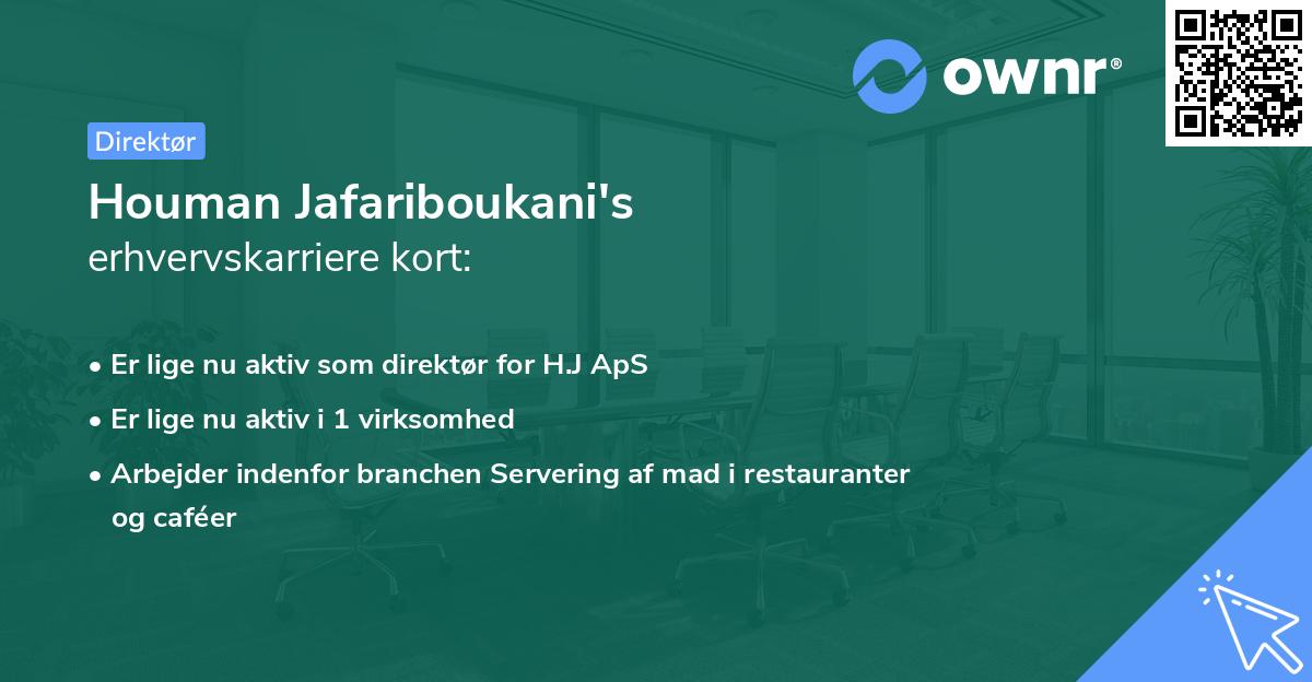 Houman Jafariboukani's erhvervskarriere kort