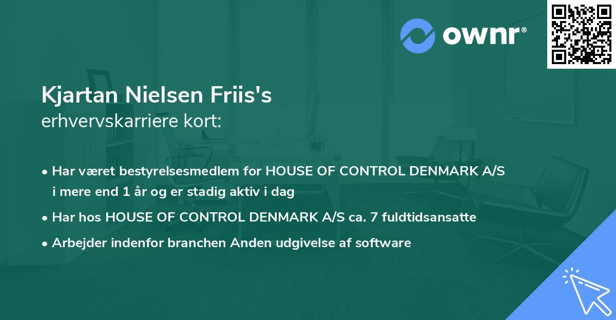 Kjartan Nielsen Friis's erhvervskarriere kort
