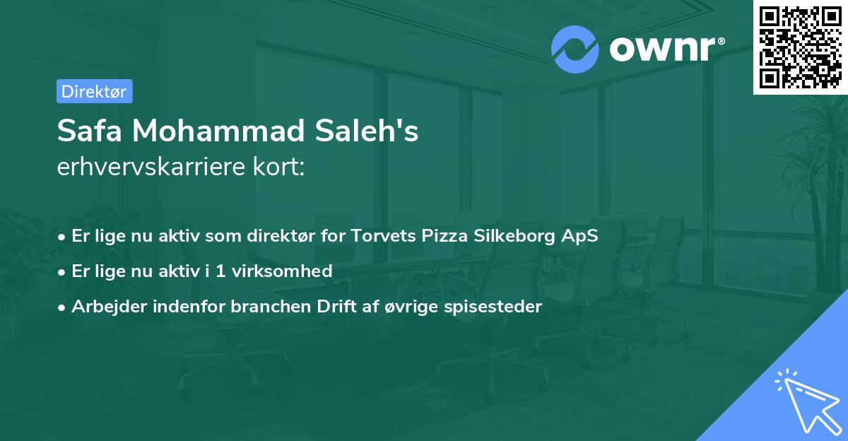 Safa Mohammad Saleh's erhvervskarriere kort