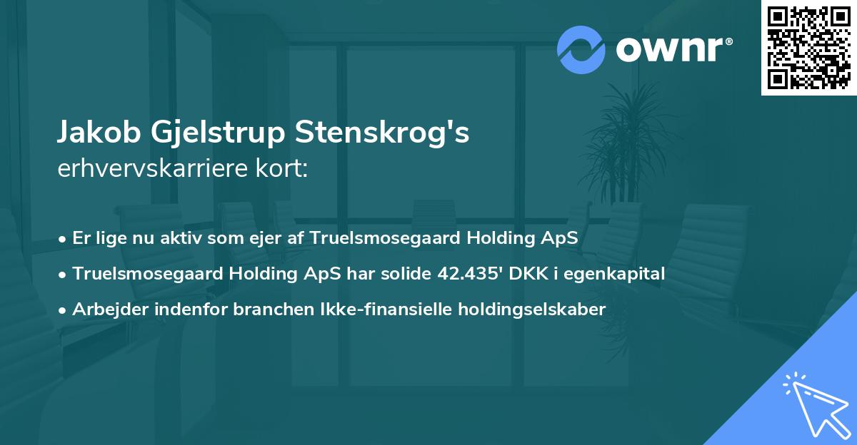 Jakob Gjelstrup Stenskrog's erhvervskarriere kort