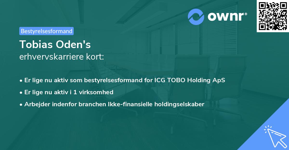 Tobias Oden's erhvervskarriere kort