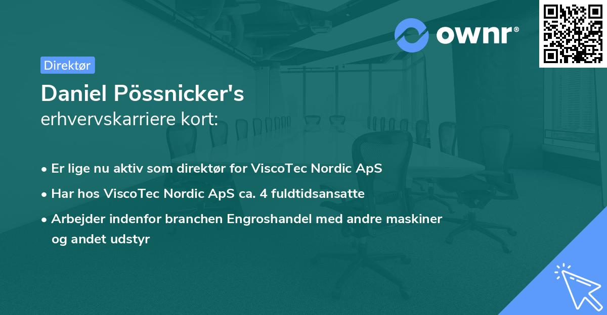 Daniel Pössnicker's erhvervskarriere kort