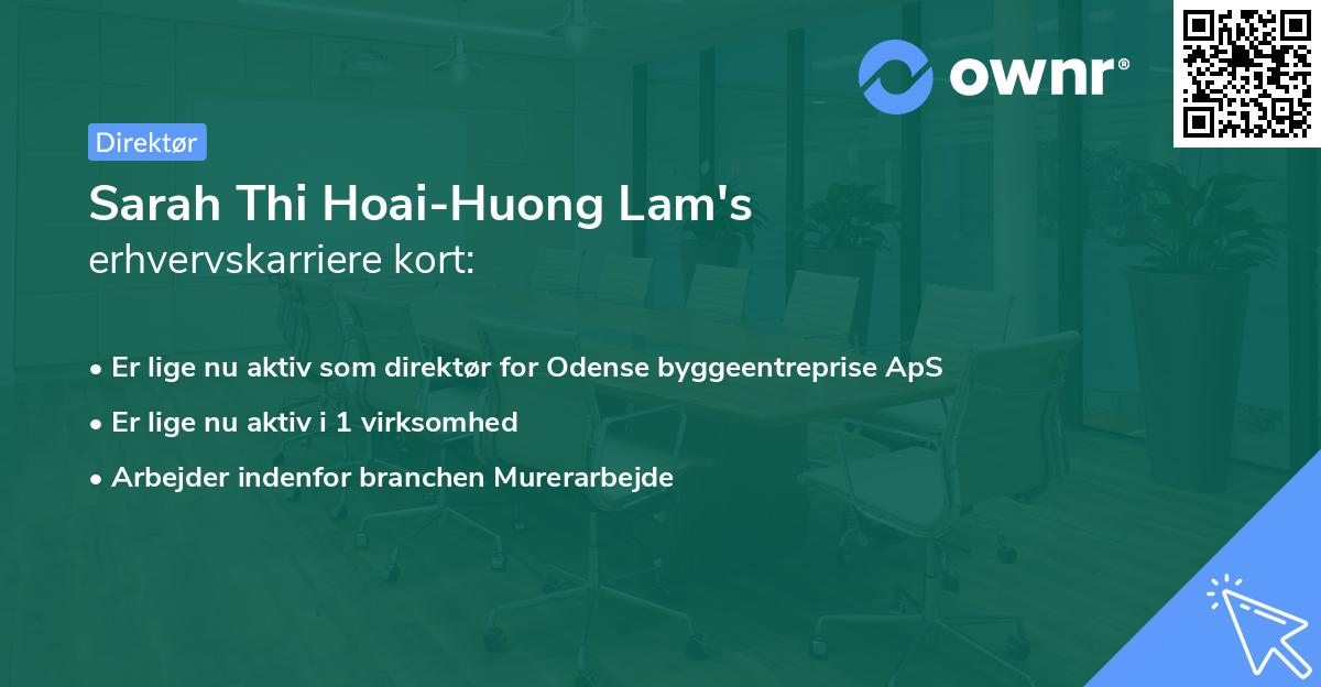 Sarah Thi Hoai-Huong Lam's erhvervskarriere kort