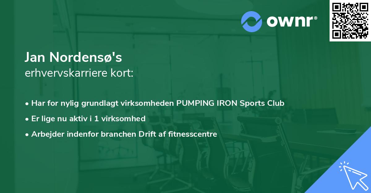 Jan Nordensø's erhvervskarriere kort