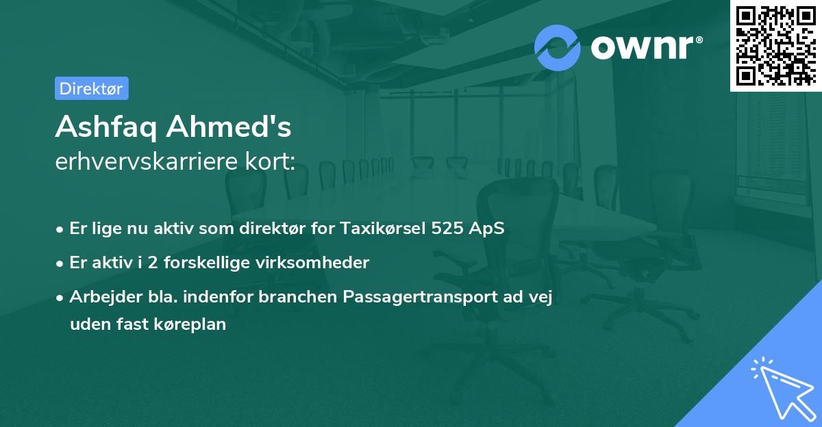 Ashfaq Ahmed's erhvervskarriere kort