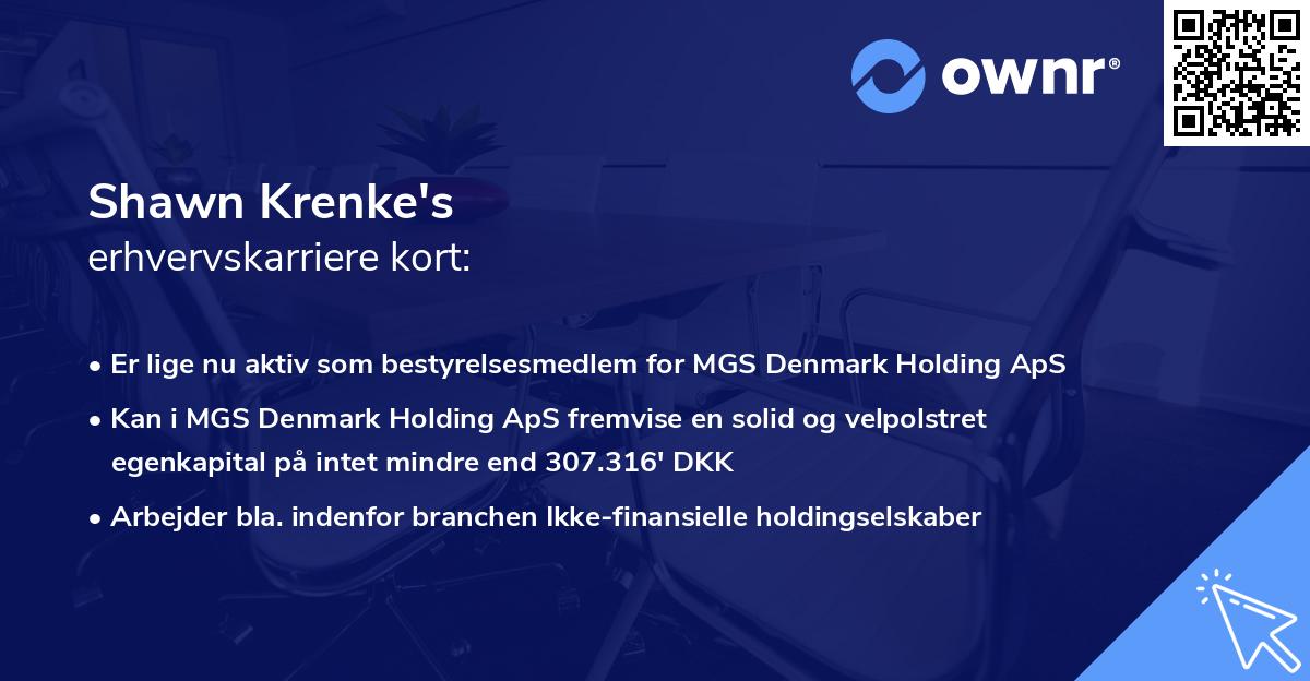 Shawn Krenke's erhvervskarriere kort