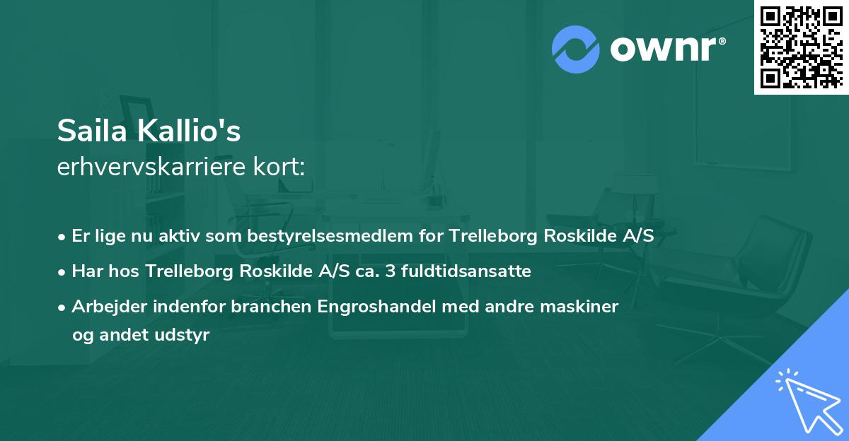 Saila Kallio's erhvervskarriere kort