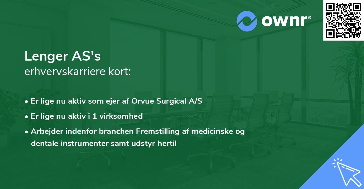 Lenger AS's erhvervskarriere kort