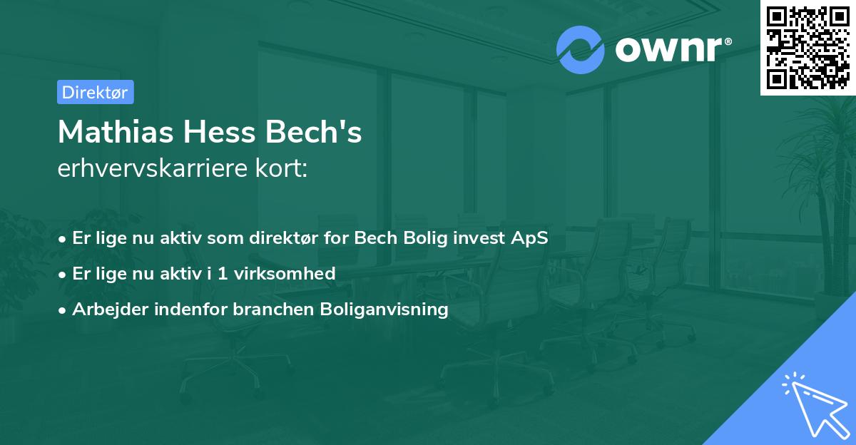 Mathias Hess Bech's erhvervskarriere kort